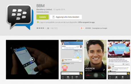 BBM App Android su Google Play 600x386 Blackberry Messenger si aggiorna alla versione 2.1 applicazioni  google play store BBM per Android BBM Android 