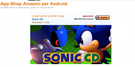 sonic cd Amazon.it App Shop per Android i migliori giochi e applicazioni per Kindle Fire e dispositivi Android 600x300 Sonic CD gratis solo per oggi su Amazon App Shop applicazioni  amazon app shop 