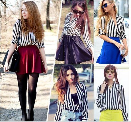 White And Black Fluid Striped Shirt