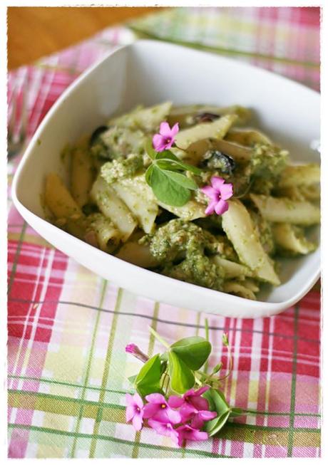 Penne con crema di zucchine all'acetosella, tonno e olive3