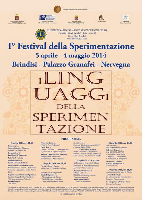 I LINGUAGGI DELLA SPERIMENTAZIONE - macro evento a Brindisi