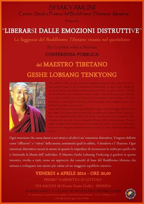 CONFERENZA PUBBLICA A MESSINA DEL MAESTRO GESHE LOBSANG TENKYONG