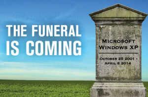 XP funeral funerale di Microsoft Windows XP logo