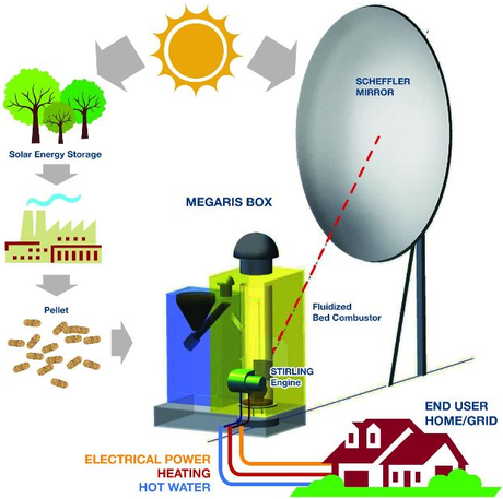 Megaris:biomasse e sole per produrre calore ed elettricità