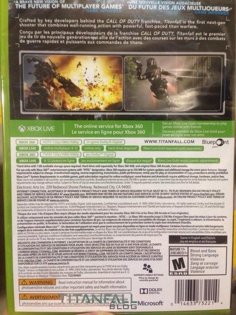 La versione Xbox 360 di Titanfall fotografata in rete, installazione di 1 GB obbligatoria