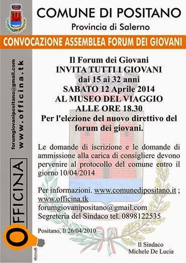 Elezioni cariche di FORUM GIOVANI POSITANO