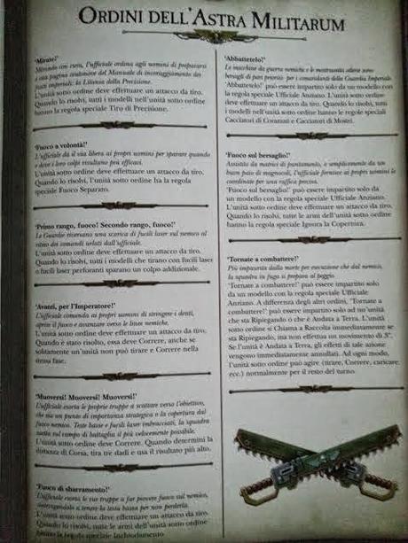 Nuova Astra Militarum: foto del Codex e molte altre regole