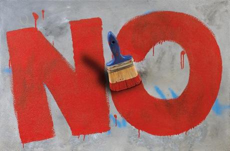 No! 2014 Terracotta dipinta, Acrilico, Smalto | Painted terracotta, Acrylic, Enamel, 120x80 cm Courtesy Galleria L’Opera 