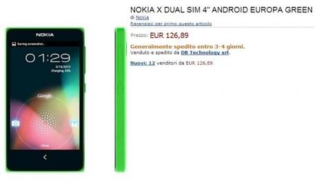 nokia x su amazon italia insert 600x348 Nokia X da Amazon Italia a 126 euro smartphone  Offerte Android nokia x Amazon Italia 