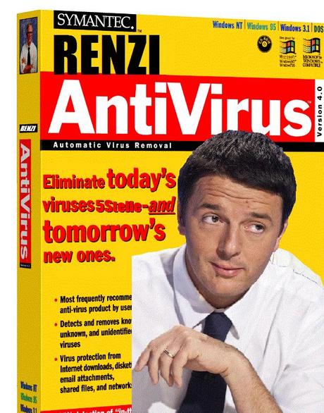 Renzi, l'antivirus che bonificherà il 'Sistema-Italia' dai 5stelle?