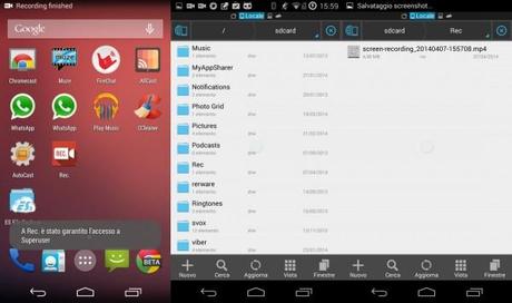 rec screen 2 600x355 Rec Screen Recorder: come registrare su smartphone con Android 4.4 Kitkat applicazioni  play store google play store 