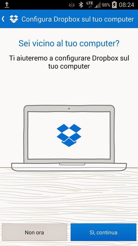 Collegamento ultra-veloce di Dropbox al computer (o ad altro dispositivo).