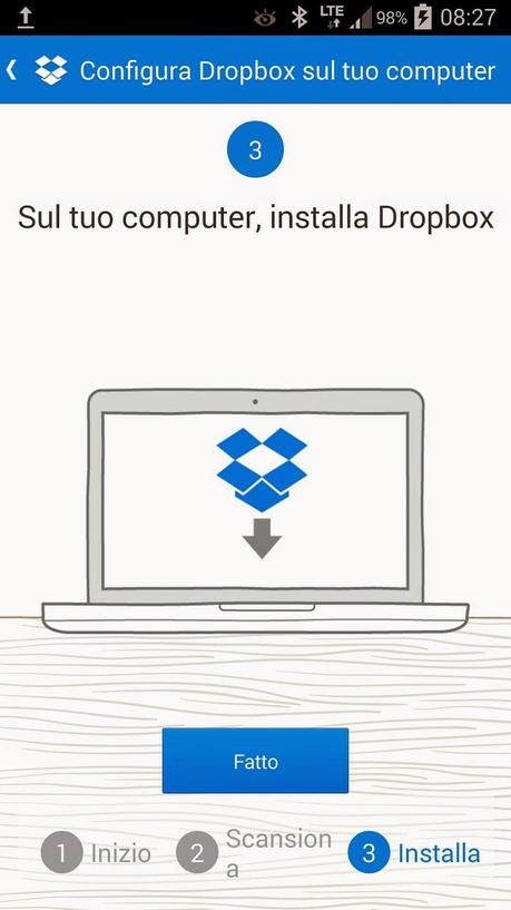 Collegamento ultra-veloce di Dropbox al computer (o ad altro dispositivo).