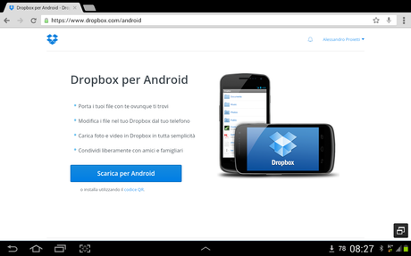 Collegamento ultra-veloce di Dropbox al computer (o ad altro dispositivo).