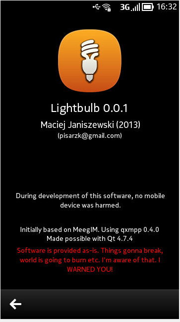 Aggiornamento per Lightbulb IM | Il client XMPP per Symbian viene aggiornato.