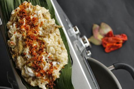 Risotto ai carciofi e burrata con briciole di pane