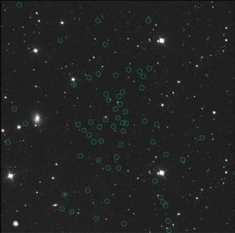 Cerchiate in verde le stelle appartenenti alla galassia Segue 1