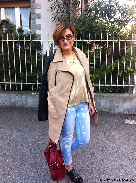 #ootd: 1st Class Fashion golden sweatshirt (Oro e Oxford shoes per una giornata di impegni)