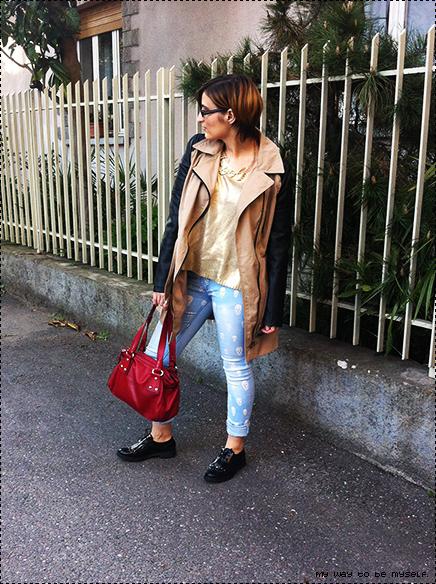 #ootd: 1st Class Fashion golden sweatshirt (Oro e Oxford shoes per una giornata di impegni)