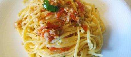 linguine con spigola e capperi