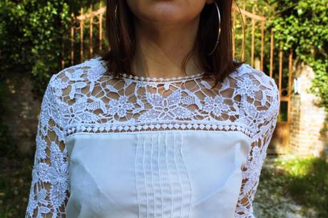 Outfit: Top crochet e harem pant grigi