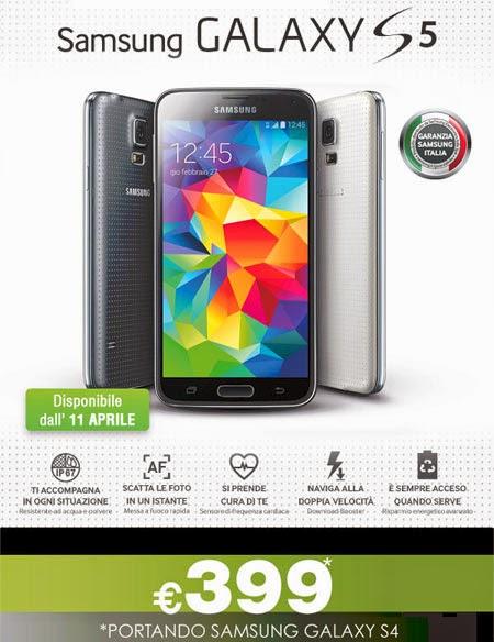 Offerta Samsung Galaxy S5: dai in permuta un Galaxy S4 e lo paghi solo 399 euro!