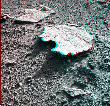 Curiosity NavCam r/l sol 593 anaglyph detail