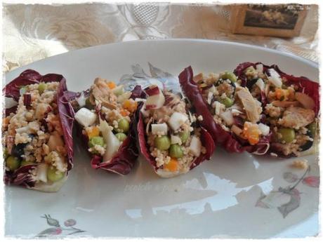 couscous farro integrale radicchio carote piselli tonno (3)