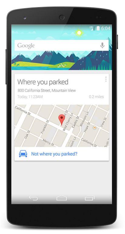 parcheggio auto Google Now ci ricorderà dove avremo posteggiato applicazioni  news Google Now google 