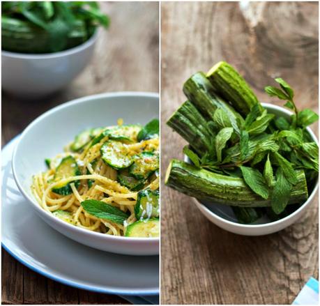 Io figlia di Carosello: spaghetti con zucchine, porro e polvere di pistacchio