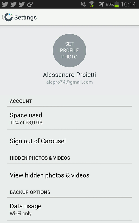 Carousel, l'app di Dropbox per immagini e video