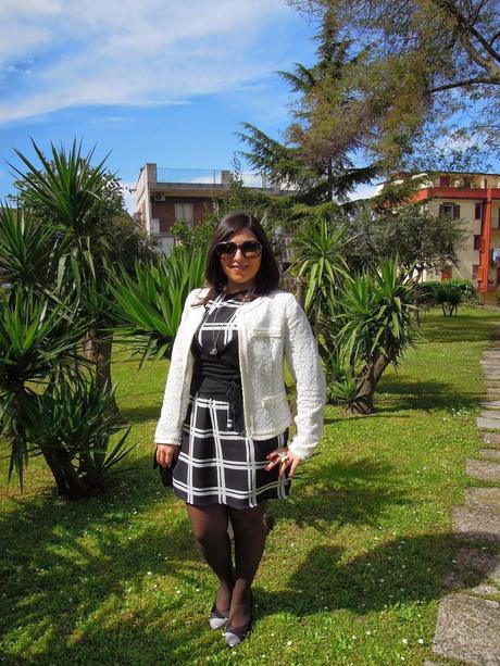 Black and white brunch outfit