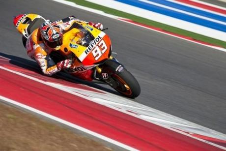 austin 2014 marquez 599x400 AUSTIN 2014 MOTOGP: VINCITORE MARQUEZ, TERZO DOVIZIOSO