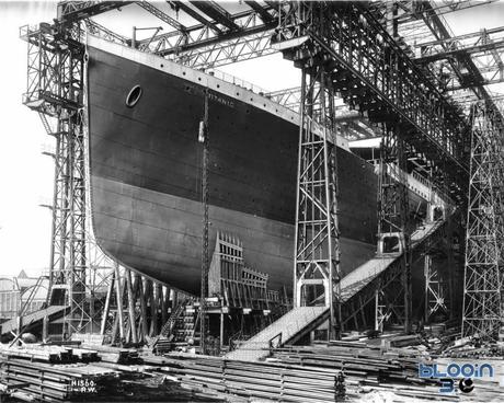 titanic in fase di costruzione