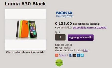 Avvistato il Nokia Lumia 630 Black