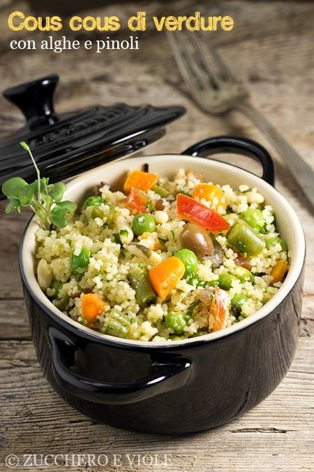 Cous cous di verdure con alghe e pinoli