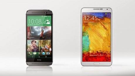 Samsung Galaxy Note 3 batte HTC One M8: video confronto