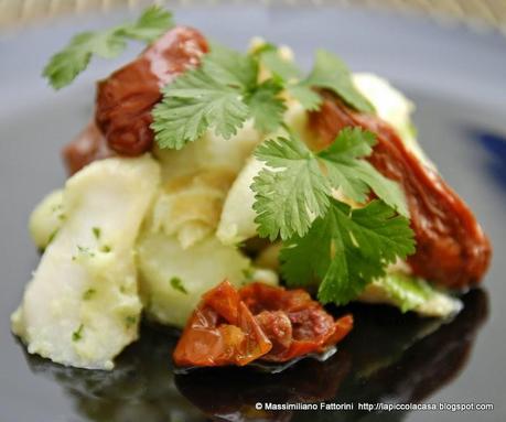 Una ricetta buonissima: Stoccafisso con coriandolo e pomodori secchi sottolio