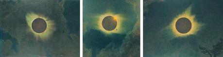 L’eclissi solare nel trittico di Howard Russell Butler. Tre dipinti realizzati rispettivamente nel 1918, nel 1923 e nel 1925 in corrispondenza di tre diversi eventi astronomici. Si tratta della prima opera d’arte a raffigurare correttamente la corona solare.