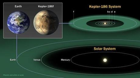 kepler186 - comparazione con il Sistema Solare