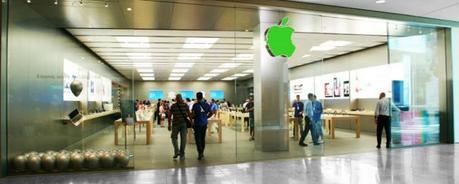 Logo Apple Store di colore verde per la Giornata della Terra apple