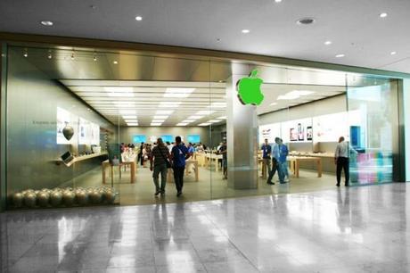 Logo Apple Store di colore verde per la Giornata della Terra apple