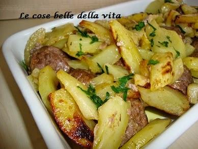 Polpette con patate al forno