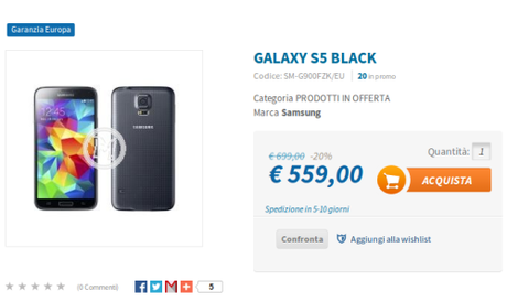 offerta samsung galaxy s5 GALAXY S5 BLACK   PRODOTTI IN OFFERTA   Techmania  maniaci della tecnologia