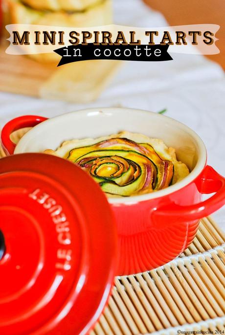 Mini spiral tarts in cocotte