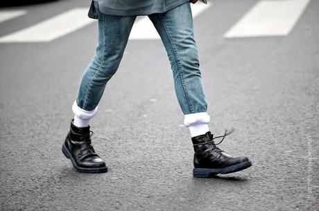 In the Street...Socks over pants