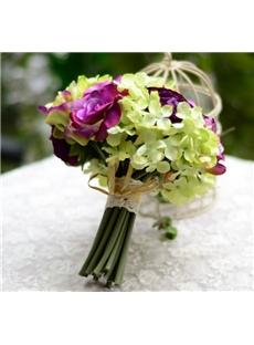 Fascinating Sphere Shaped Purple Rose Wedding Bridal Bouquet 