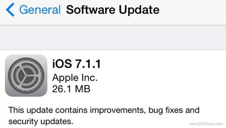 gsmarena 001 Apple rilascia iOS 7.1.1   si tratta di un leggero upgrade, dedicato alla sicurezza e allintroduzione di feature minori