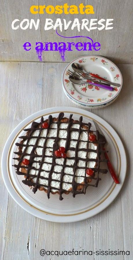 crostata con bavarese e amarene