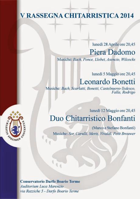 QUINTA RASSEGNA CHITARRISTICA CONSERVATORIO DARFO BOARIO TERME (Brescia)